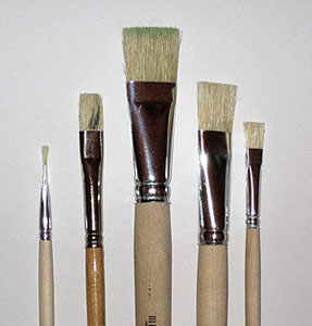 Paint with oil colours - bristle brush
