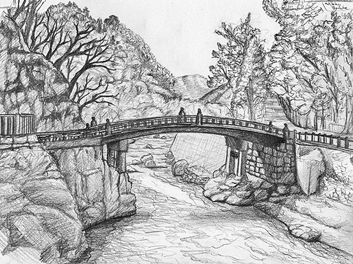 Pencil drawing of Mountain landscape on paper - Video tutorial – Cristina  is Painting